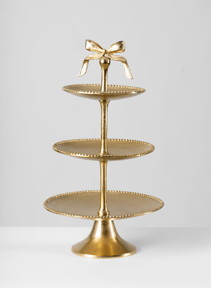 21in Tall Atelier 3 Tier Gold Display Metal Stand Decor Jamali Garden