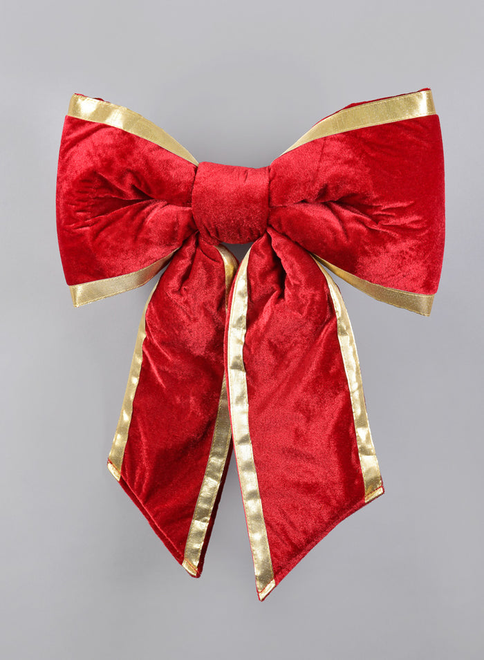 22in Long Gold Edge Velvet Bow Decor Jamali Garden