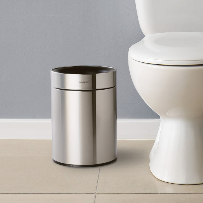 2.38 Gallon Stainless Steel Round Open Top Bin