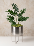 23in Tall Silver Planter with Stand Decor Jamali Garden