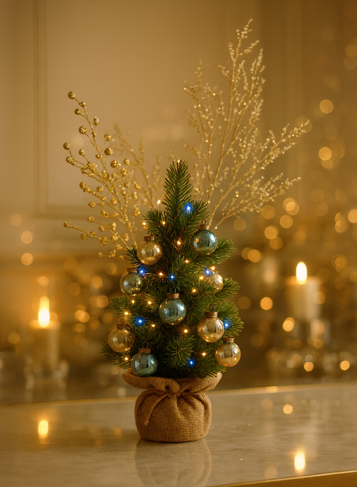 24in Long Gold Glitter Ball Pick Decor Jamali Garden