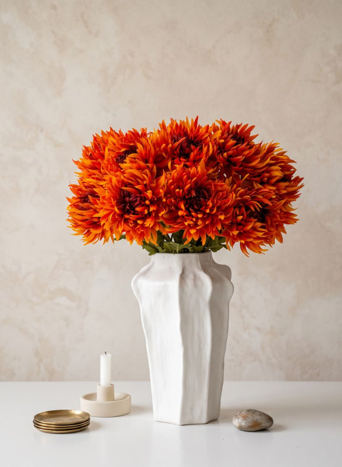 24in Tall Spider Chrysanthemum, Burned Orange, Case of 12 Decor Jamali Garden