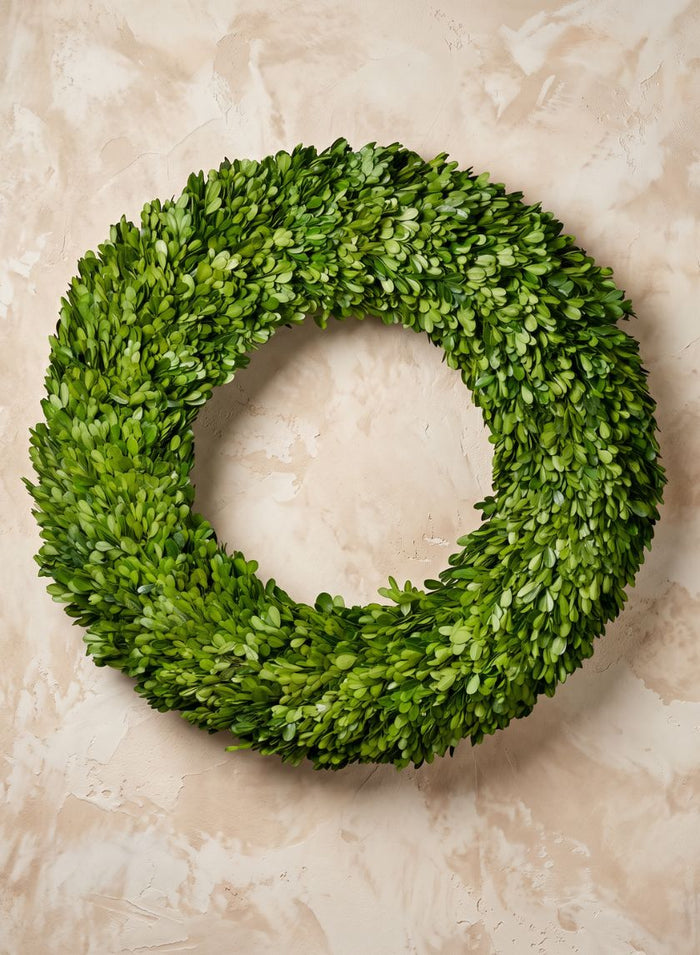 24in Wide Preserved Boxwood Wreath Decor Jamali Garden