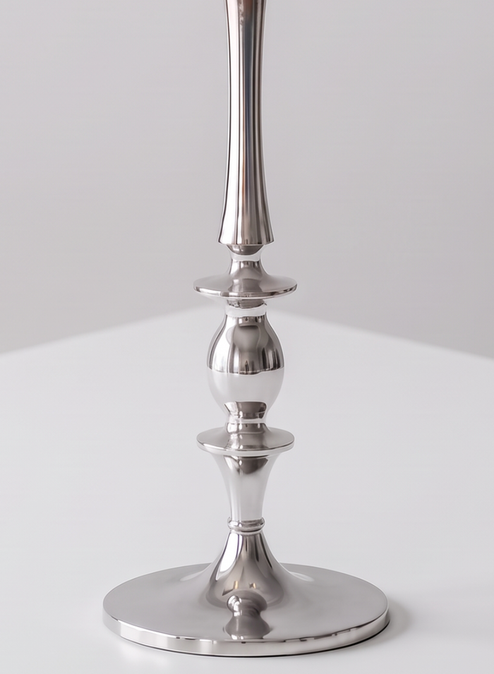 25.75in Tall Silver Metal Candelabra Decor Jamali Garden