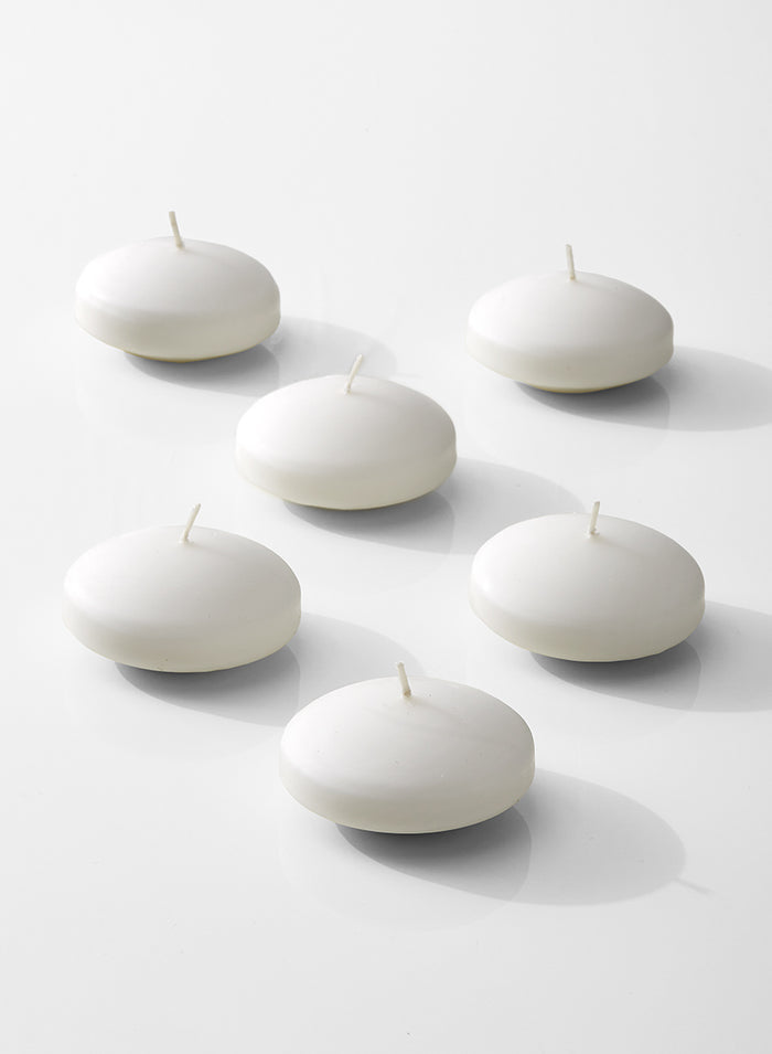 2.75in White Floating Candle, Set of 6 Decor Jamali Garden