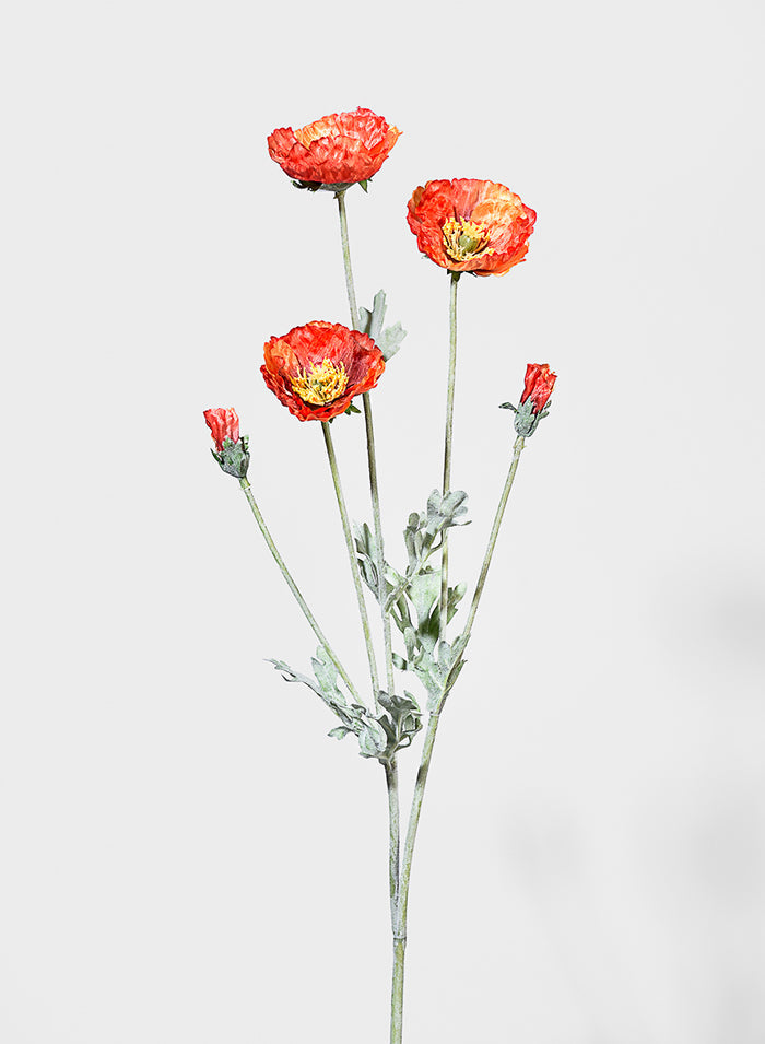 27in Long Orange Poppies Pick, Case of 12 Decor Jamali Garden