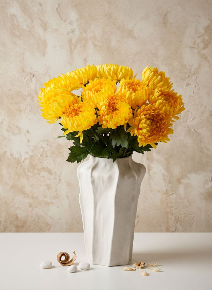 28in Tall Spider Mum, Autumn Yellow, Case of 12 Decor Jamali Garden
