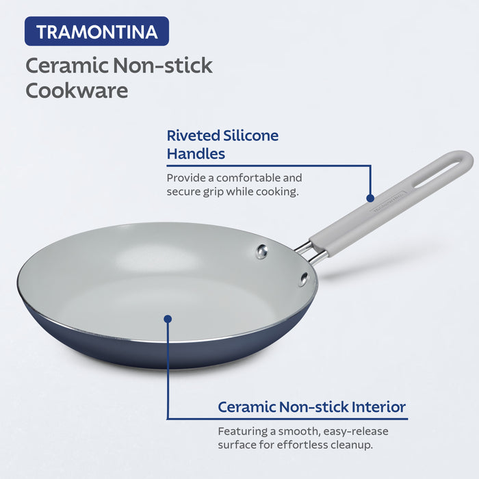 3-Pack Ceramic Fry Pan Set – Bering Sea Blue