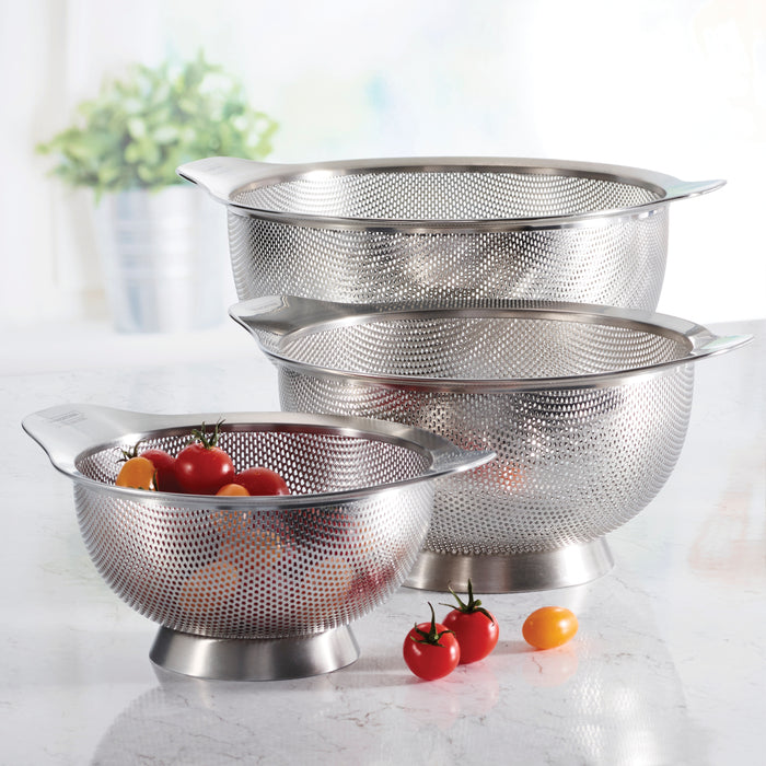 3 Pk Stainless Steel Colanders