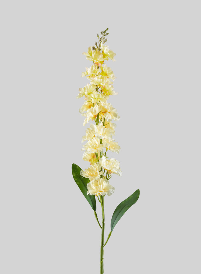30in Long Real Look Cream Delphinium Full Bloom Stem, Case of 12 Decor Jamali Garden