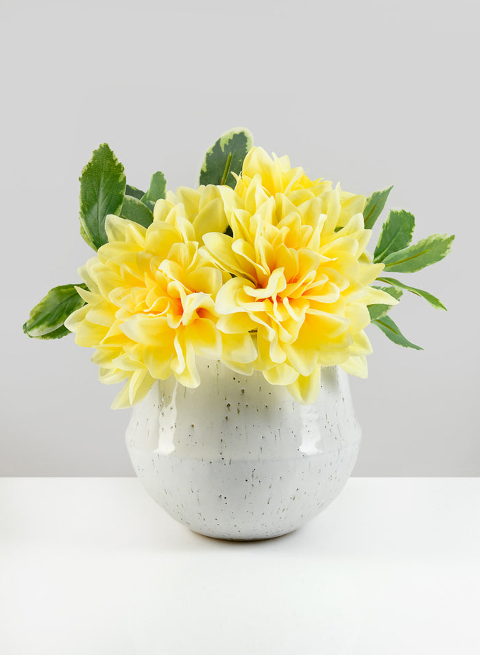 31in Long Double Yellow Dahlia Stem, Case of 12 Decor Jamali Garden