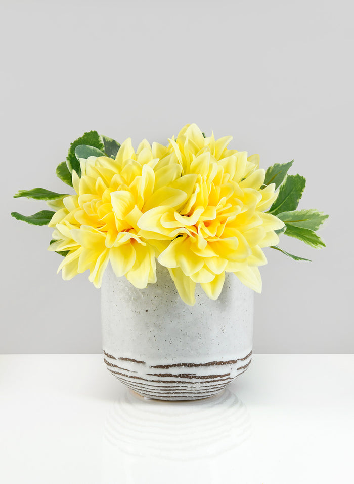 31in Long Double Yellow Dahlia Stem, Case of 12 Decor Jamali Garden