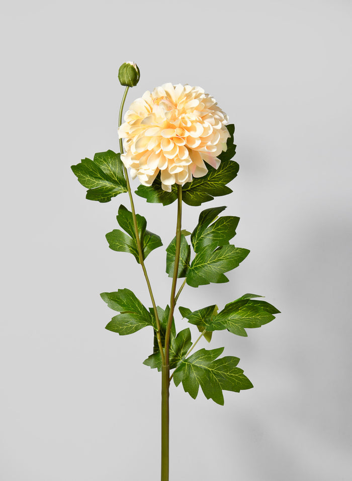 32in Long Pastel Yellow Dahlia Stem, Case of 12 Decor Jamali Garden