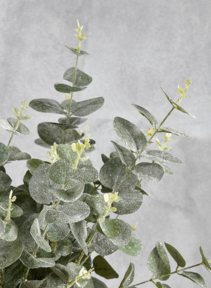 33in Long Glitter Frost Eucalyptus Leave Spray, Case of 12 Decor Jamali Garden