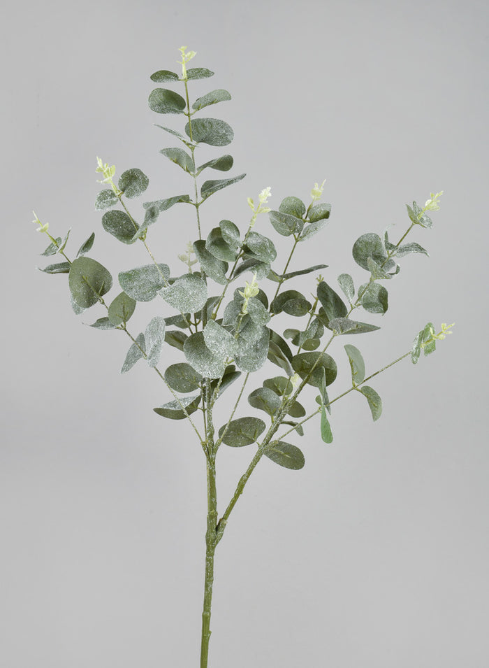 33in Long Glitter Frost Eucalyptus Leave Spray, Case of 12 Decor Jamali Garden