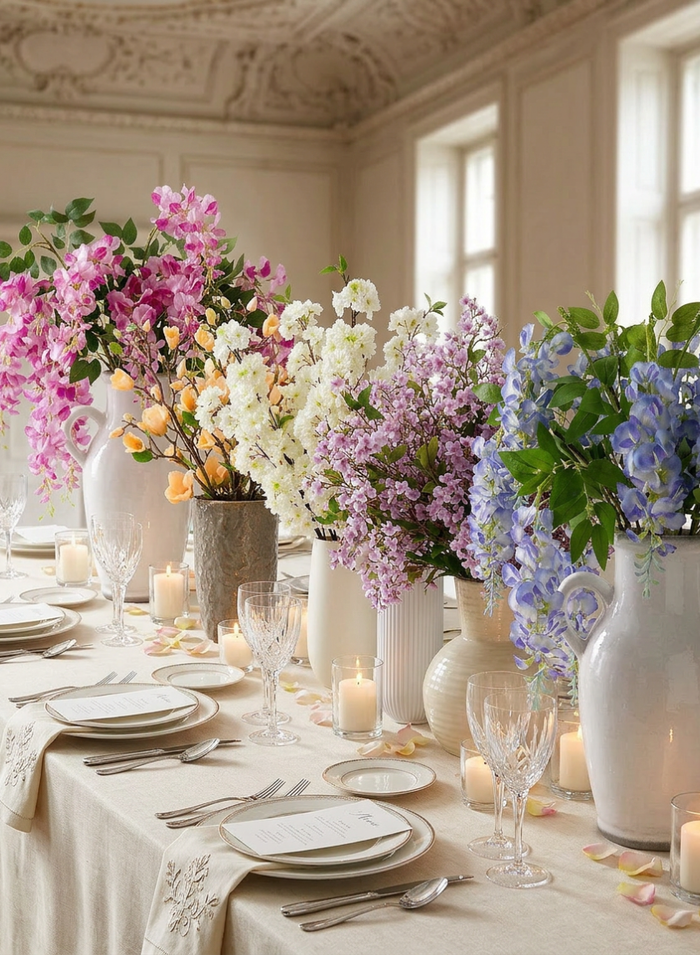 32in Long Purple Spring Blossom Branch, Case of 12 Decor Jamali Garden