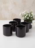 3.5in Tall Florist Choice Gloss Black Ceramic Cylinder, Set of 6 Decor Jamali Garden