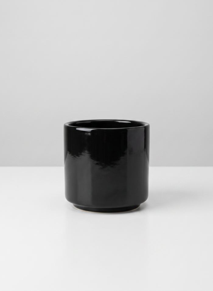 3.5in Tall Florist Choice Gloss Black Ceramic Cylinder, Set of 6 Decor Jamali Garden
