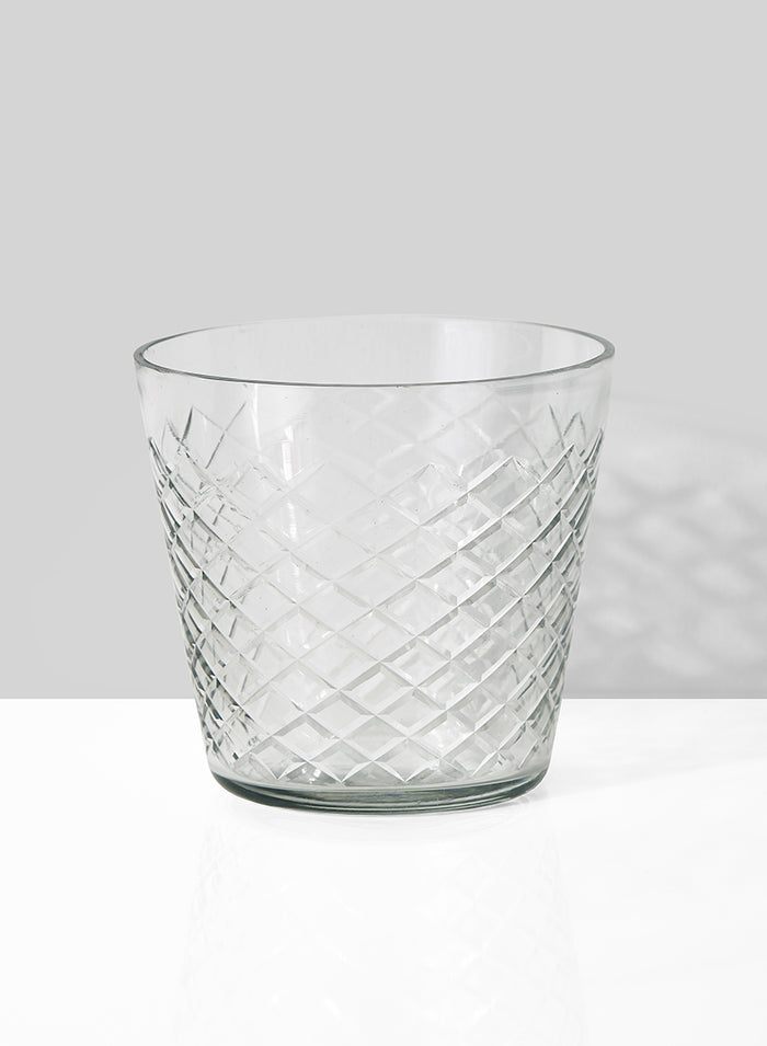 3.75in Tall Diamond Cut Glass Vase Decor Jamali Garden