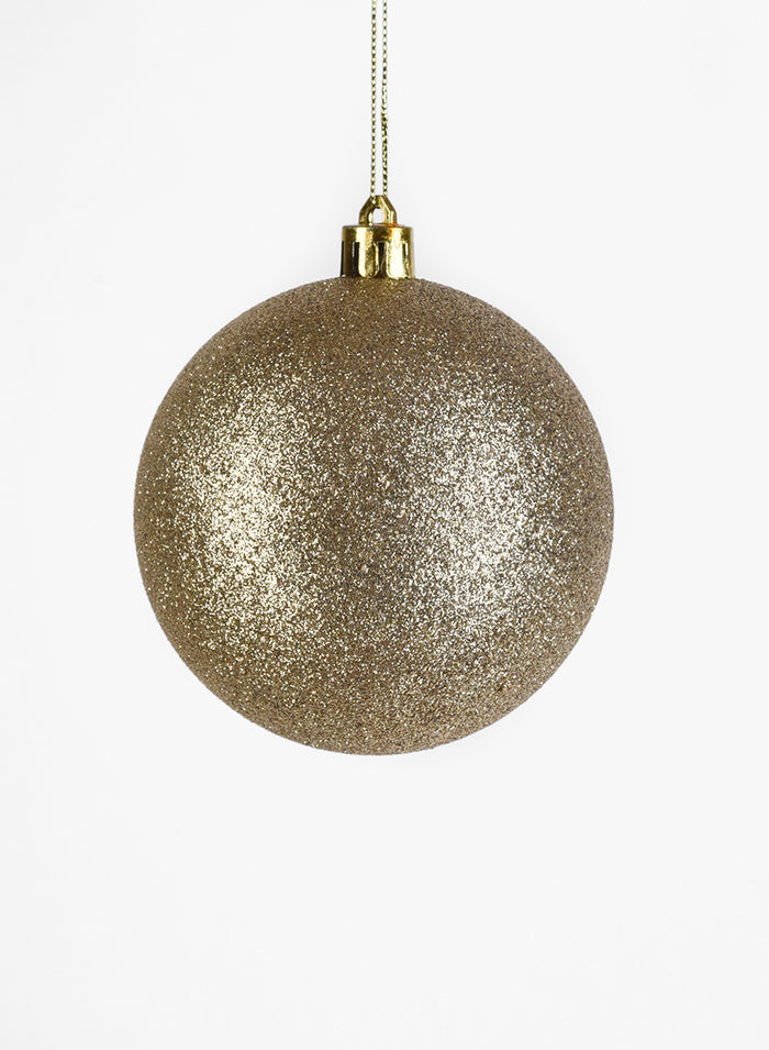 3in Round Gold Glitter Plastic Ornament Ball, Set of 12 Decor Jamali Garden