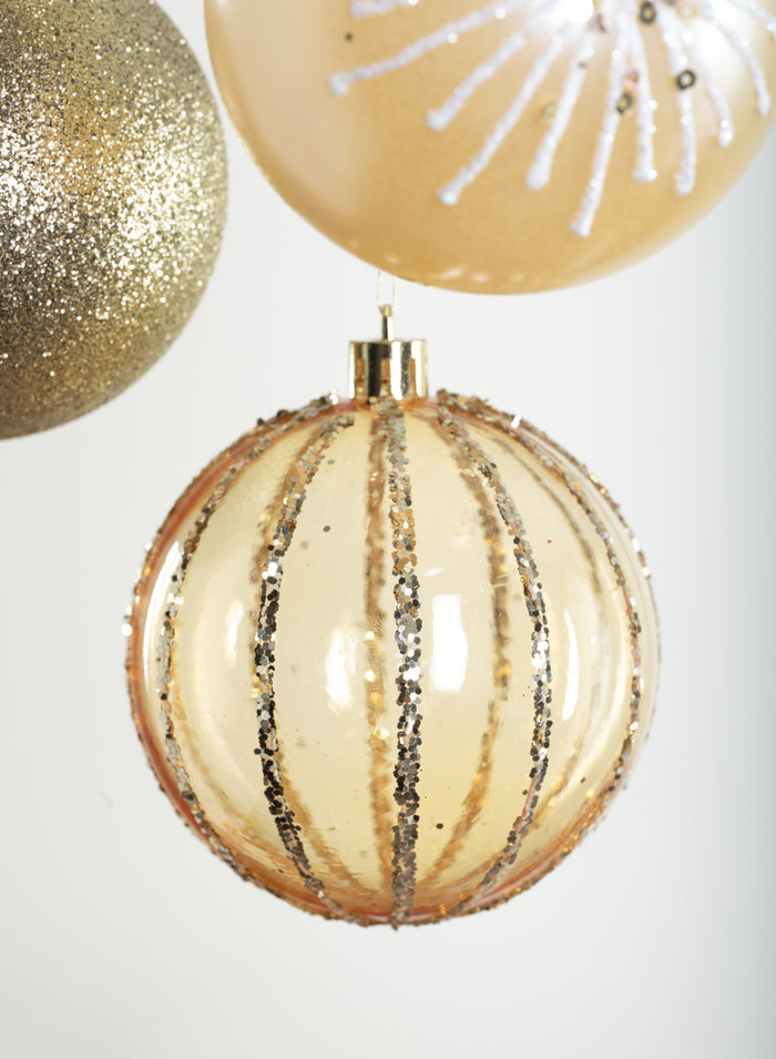 3in Round Gold Luxe Ornament Collection, Set of 16 Decor Jamali Garden