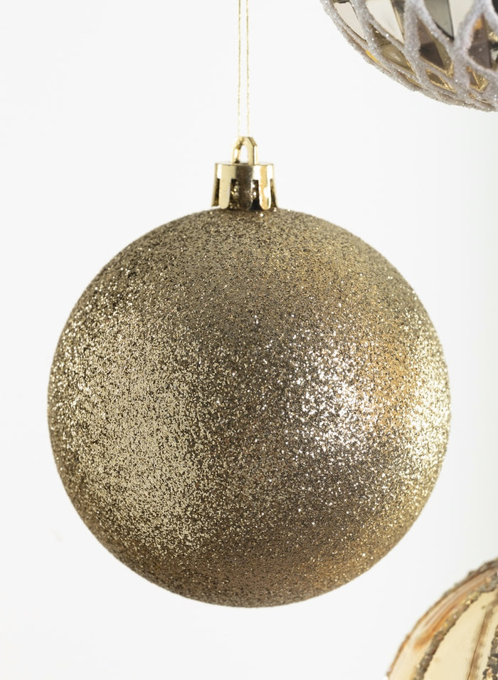 3in Round Gold Luxe Ornament Collection, Set of 16 Decor Jamali Garden