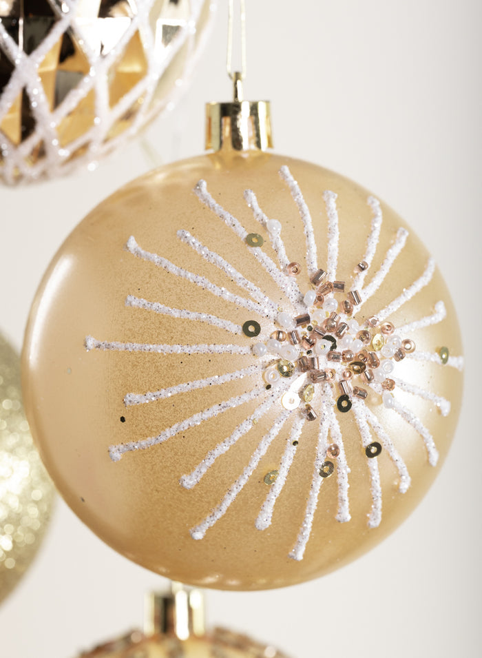 3in Round Gold Luxe Ornament Collection, Set of 16 Decor Jamali Garden