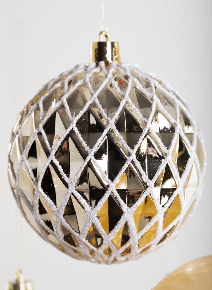3in Round Gold Luxe Ornament Collection, Set of 16 Decor Jamali Garden