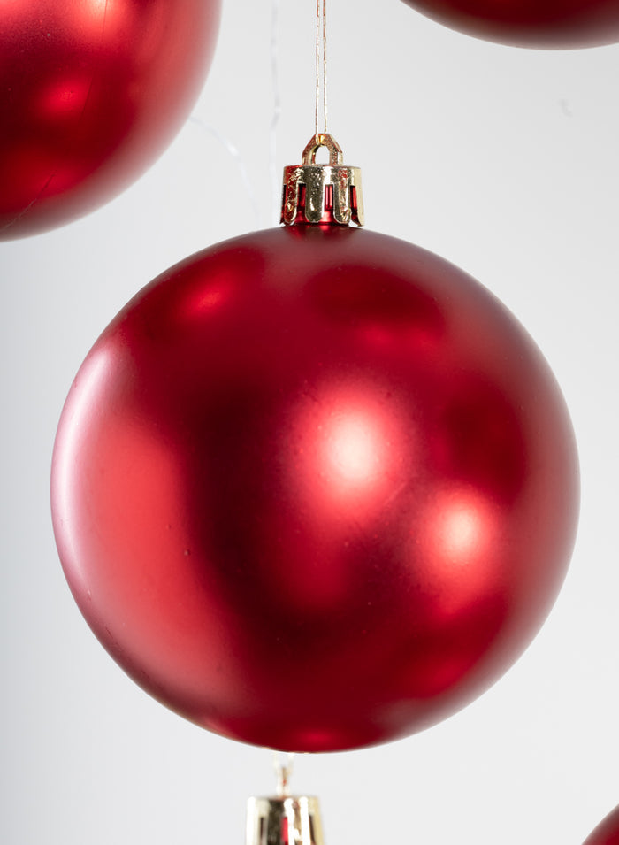 3in Round Matte Red Ornament Plastic Ball, Set of 16 Decor Jamali Garden