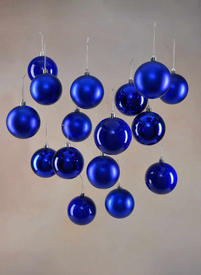 3in Round Pearl, Matte, Light & Shiny Blue Plastic Ornament Ball Decor Jamali Garden