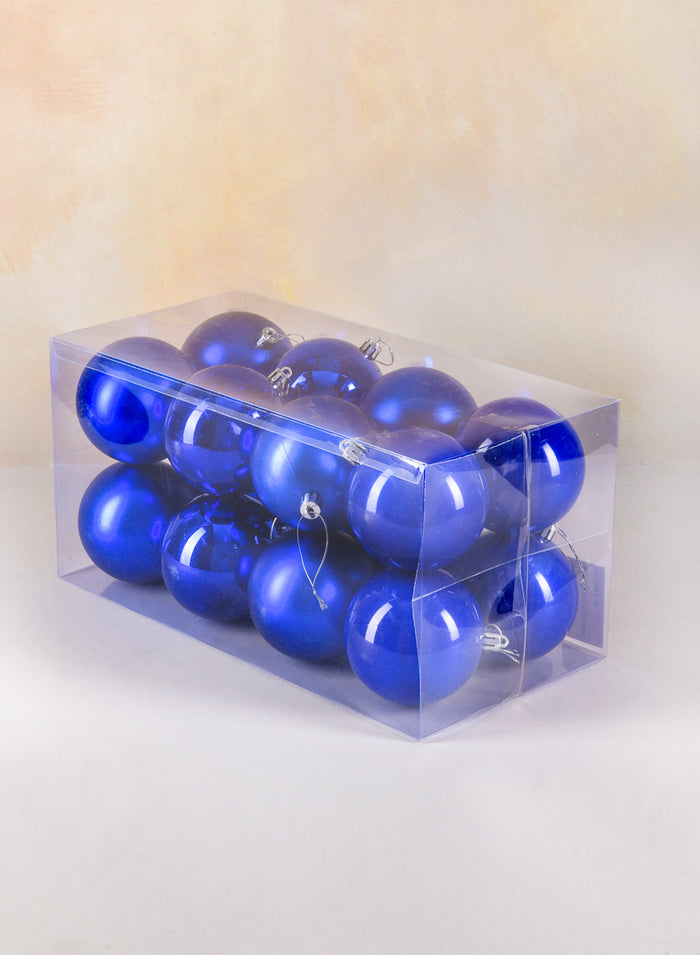 3in Round Pearl, Matte, Light & Shiny Blue Plastic Ornament Ball Decor Jamali Garden