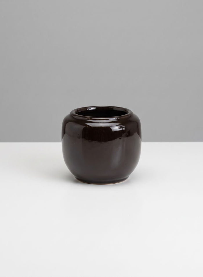 3in Tall Alsace Noir Cachepot Ceramic Vase, Set of 4 Decor Jamali Garden