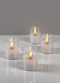 3in Tall Amber Realistic Flameless Votive, Set of 4 Decor Jamali Garden