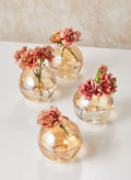 3in Wide Amber Luster Glass Ball Bud Vase, Set of 4 Decor Jamali Garden