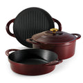 4-Piece Stackable Enamel Cast Iron Cookware Set