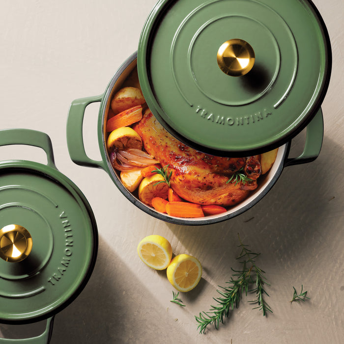 4-quart & 6-quart Enameled Cast Iron Round Dutch Oven Set