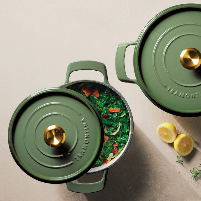 4-quart & 6-quart Enameled Cast Iron Round Dutch Oven Set