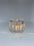 4.25in Tall Pyramid Crystal Glass Candleholder, Small Decor Jamali Garden