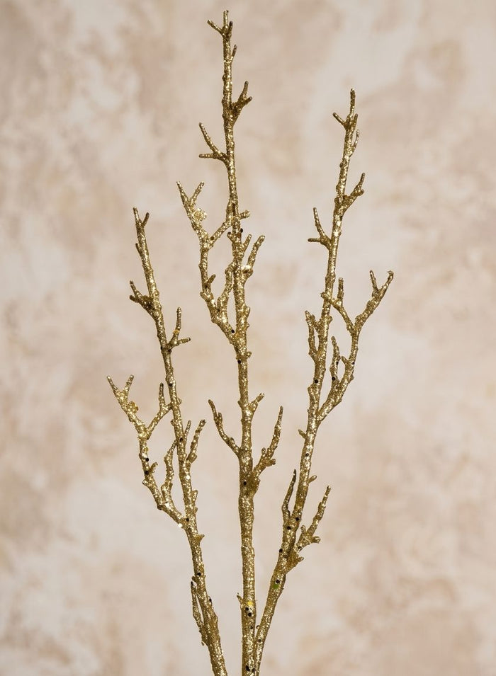 44in Long Gold Glitter Branch Decor Jamali Garden