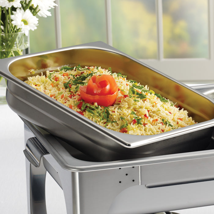 4.5 Quart Stainless Steel Covered Half Size Food Pan