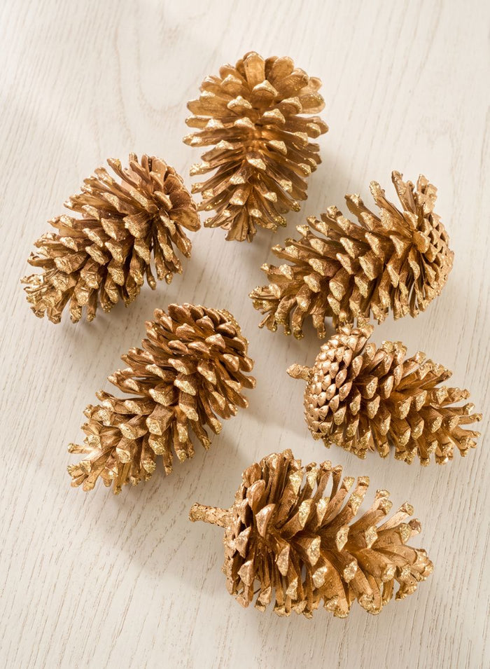 4.5in Long Large Golden Pinecone Decor Jamali Garden