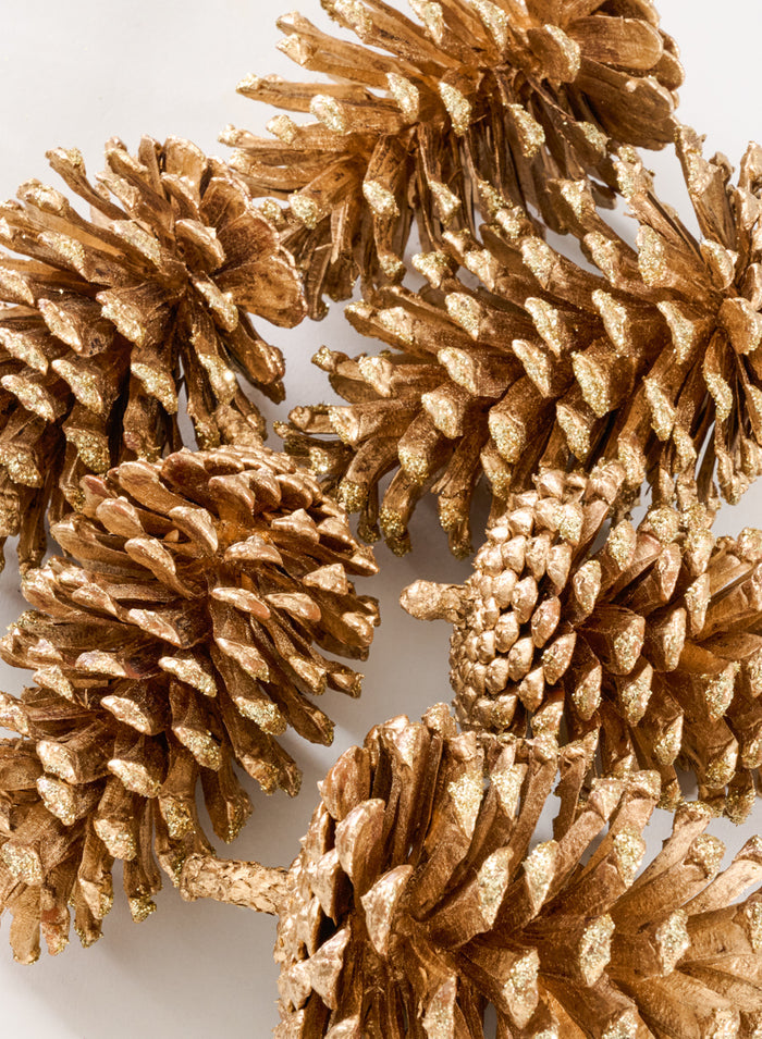 4.5in Long Large Golden Pinecone Decor Jamali Garden
