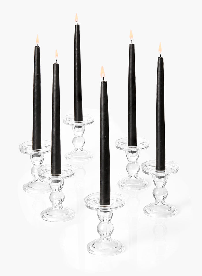4.5in Tall Clear Glass Pillar Holder, Set of 6 Decor Jamali Garden