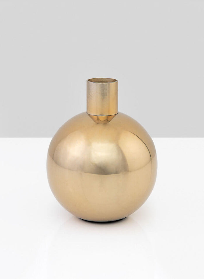 4.5in Tall Le Mans Gold Bud Stainless Steel Vase Decor Jamali Garden