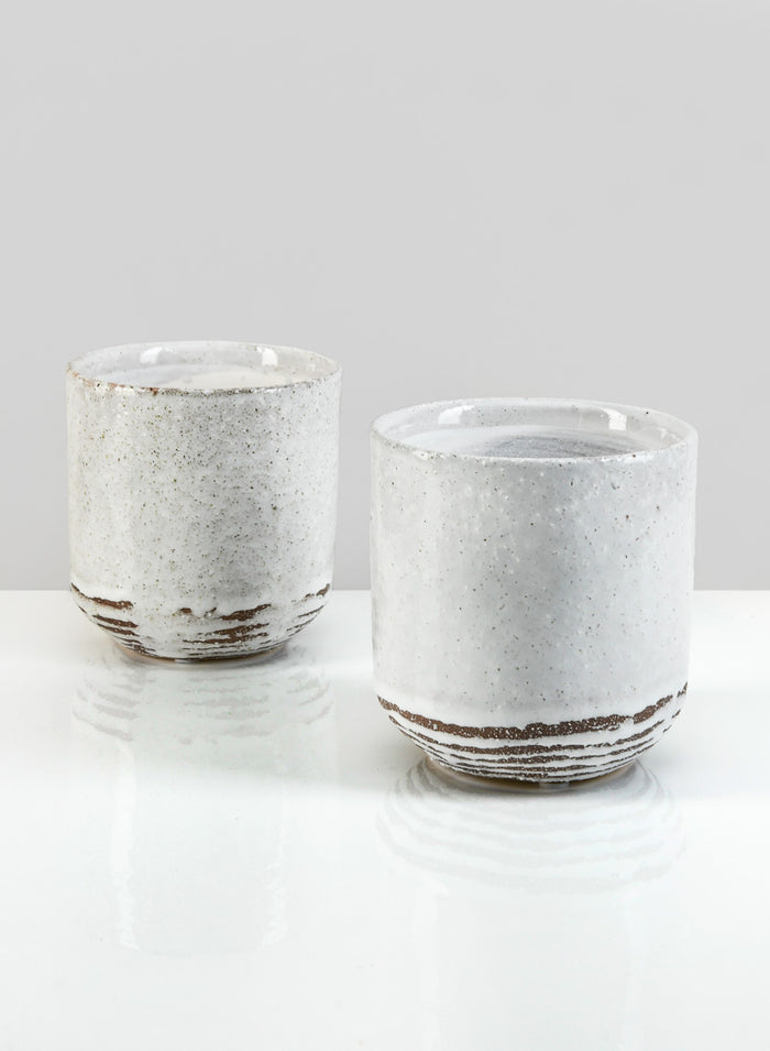4.75in Tall Artisan Rustic White Pot, Set of 2 Decor Jamali Garden