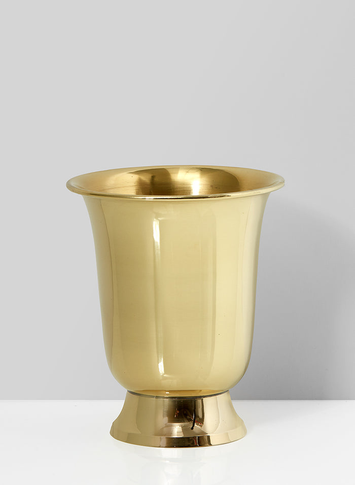 4.75in Tall Footed Brass Vase Decor Jamali Garden