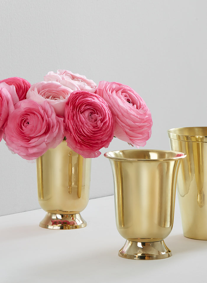 4.75in Tall Footed Brass Vase Decor Jamali Garden