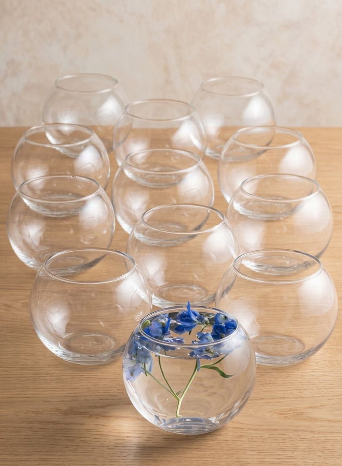 4.75in Wide Best Value Glass Fishbowl, Set of 12 Decor Jamali Garden