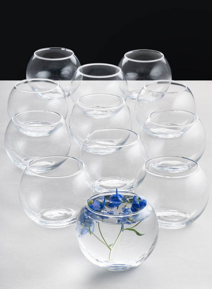 4.75in Wide Best Value Glass Fishbowl, Set of 12 Decor Jamali Garden