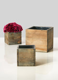 4in & 6in Aged Pine Cubes Decor Jamali Garden